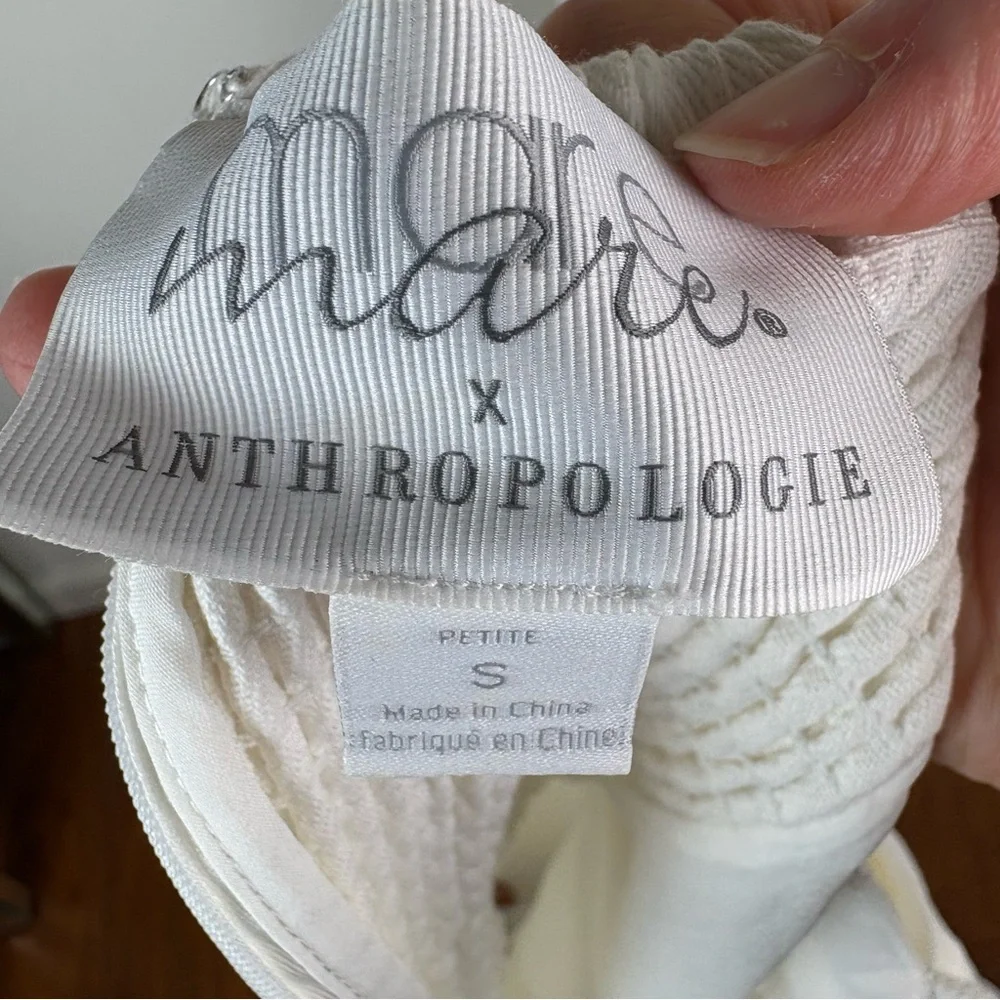Anthropologie Mare Mare Button Front Halter Mini Dress White Size S - Picture 8 of 9
